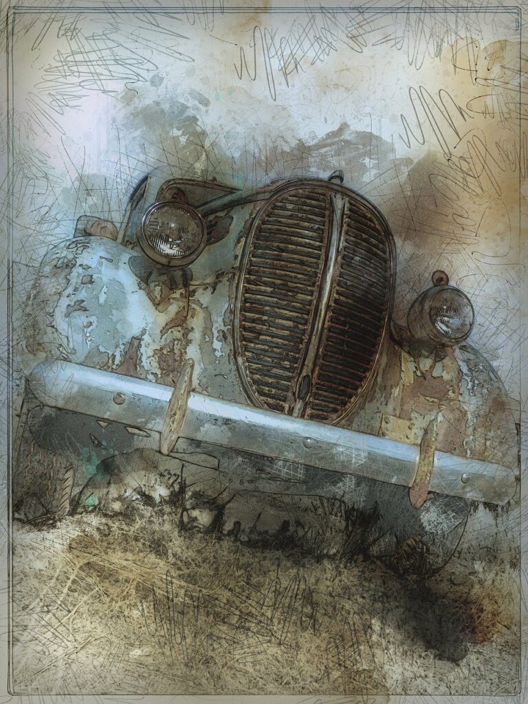 old timer, automobile, rusty